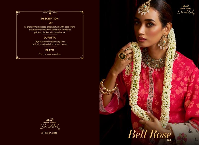 Shiddat bell rose 101 dress material wholesale price in bangalore